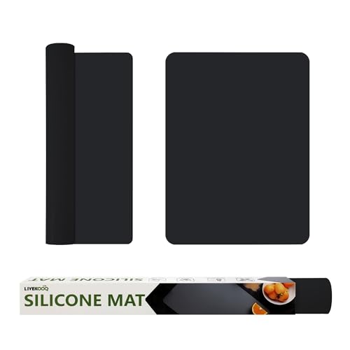 Silicone Mats for Kitchen Counter-Trimmable Protector Pads (2PCS) | Non-Slip, Heat Resistant, Multipurpose, Countertop Protector for Air Fryer & Crafts Kids - 15.7''x 11.8'' x 0.04'', Black - color: Black, size: (M1 - 15.7''x 11.8‘’x 0.04'')