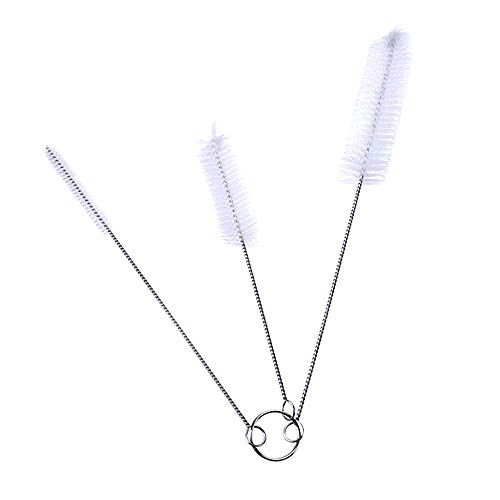 DECORA Drinking Straws Cleaning Brushes Nylon Pipe Cleaner Brush Kits for Multiple Size Straws Pack of 3 - color: white small 3pcs