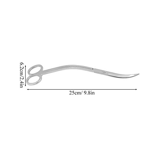 Premium Stainless Steel Aquarium Plant Scissors Flexible Water Plant Trim Tool, Easy to Operate for Trimming Small Plants in Aquariums, 2.4" Curved Scissors (wave cut)