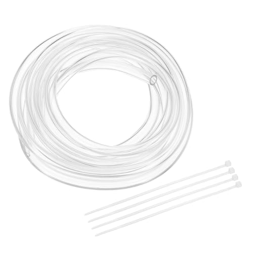 uxcell Flexible PVC Tubing, 5mm ID x 7mm OD - 6.6 Feet Long Clear Vinyl Water Pipe, Lightweight Plastic Hose Water Pipe with Zip Ties for Aquaponics, Air Hose, Irrigation - size: 5mm ID x 7mm OD