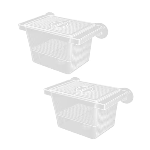 Multipurpose Fish Isolation Tanks with Strong Suction Cup for Aggressive Injured Pregnant and Fry Protections 2PCS Aquarium Isolation Divider - color: Late single room