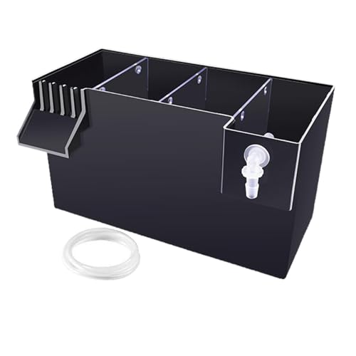 Aquarium Filter Hang on Back External Filter Box Multilayer Filtration Drawer Tray Easy Maintenance Quiet Water Circulation Suitable for Fish Tank, Black 26x13.5x15cm - color: Black 26x13.5x15cm