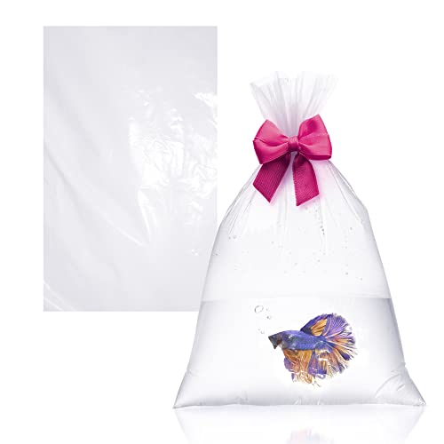 APQ Supply Clear Plastic Fish Bags, 12 x 18 Inc, 2 Mil, Pack of 100, Unprinted Clear Poly Bag for Aquarium Species Transfer and Transport - style: 12" X 18" / 2 Mil / 100 Pack