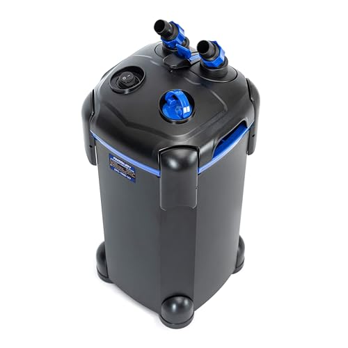 AMOSIJOY Canister Filter, Ultra-Quiet External Aquarium Filter with Free Media for Large Fish Tanks and Aquariums - size: Large