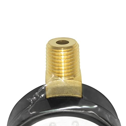 Joywayus Pressure Gauge 0 to 200 PSI Brass 1/4" Male NPT Thread Lower Mount, Multiple Function - size: 0-200PSI--1/4", style: No Glycerin Filled