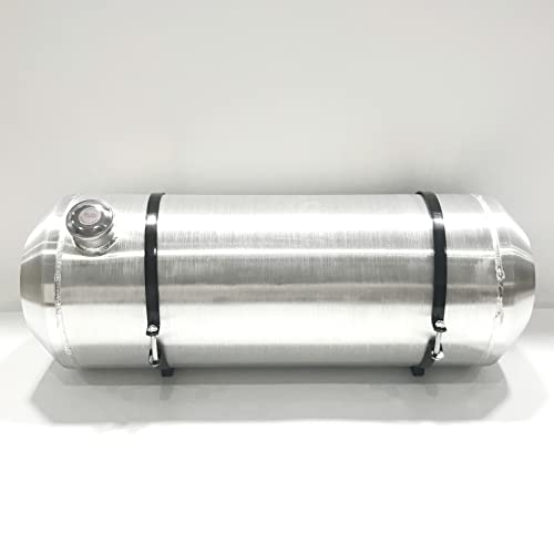 JSD 15.63 Gallons 12''x33" Spun Round Aluminum Gas Tank Fuel Tank End Fill 3/8" NPT Outlet --Off-road mini bike,go kart - size: 12" x 33"
