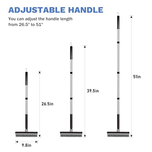 SetSail Grout Cleaner Brush with Long Handle, V-Shaped Floor Scrub Brush Swivel Grout Brush Stiff Bristle Floor Grout Scrubber for Bathroom, Tile Line, Crevice, Kitchen, Wall, Deck, Garage, Black Grey - color: Black Grey
