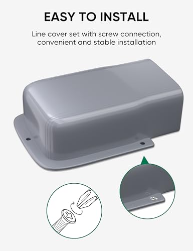 4" Entry Wall Cover Line Cover Set Parts PVC Accessory for Decorative for Ductless Mini Split, Central AC and Heat Pumps, Grey - color: Gray, size: 4 inch