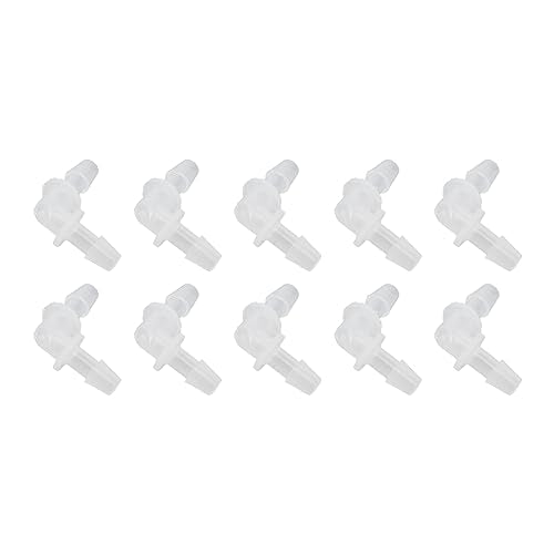 SUNGOOYUE Plastic Fitting 90 PE Elbow Hose Connector 6.4mm Same Diameter Tube Fitting for Pump Tube and Silicone Fish Tank Hose Connection Antiscratch Antirust (6.4mm) - size: 6.4mm