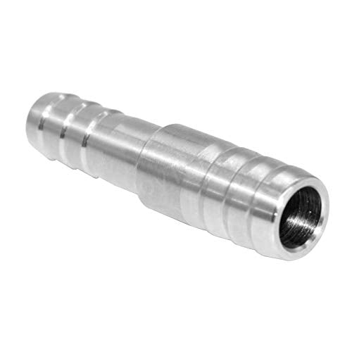 Hose Barb Reducer 3/8" to 1/2" Barb Hose ID Stainless Steel Reducing Union Fittings Air Water Fuel (Pack of 6) - size: 3/8" Barb x 1/2" Barb