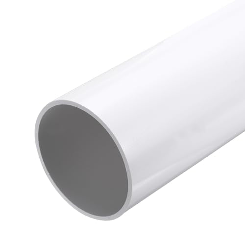 MECCANIXITY 2Pcs 4.33 Inch PVC Rigid Tube Round Pipe 101.6mm ID 110mm OD 12" High Impact for Water Pipe, Aquarium, Fish Tank, Greenhouse Garden, White - color: White, size: 101.6mm x 110mm