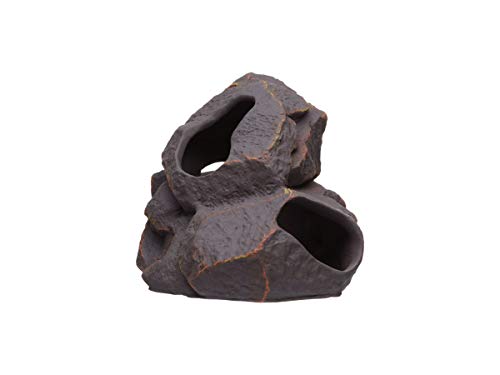 Aquarium Ceramic Decorations Cave Betta Stone Decor - Aquarium Fish Tank Hideway Decor for breeding Cichlids Plecos Betta Toys Hideout (Magma Rock)