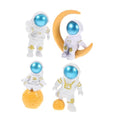 4Pcs Astronaut Figurine Space Theme Fish Tank Decor Desktop Decoration Tabletop Adornment Home Astronaut Sculpture Outer Space Ornament for Room