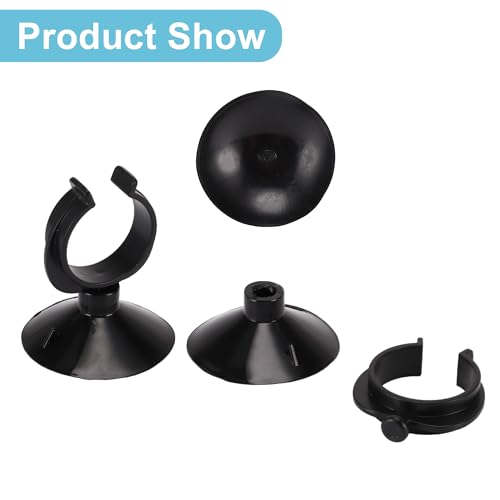 Aquarium Suction Cup, Aquarium Sucker Clip, Suction Cups Airline Tubing Holder, Fish Tank Accessories for Aquarium Fish Tank, Black, 1.1"