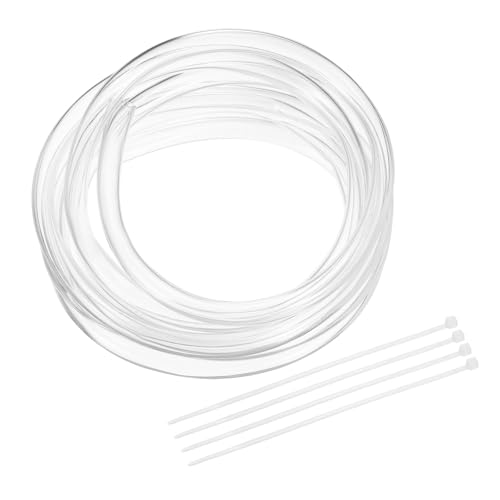 uxcell Flexible PVC Tubing, 8mm ID x 10mm OD - 6.6 Feet Long Clear Vinyl Water Pipe, Lightweight Plastic Hose Water Pipe with Zip Ties for Aquaponics, Air Hose, Irrigation - size: 8mm ID x 10mm OD