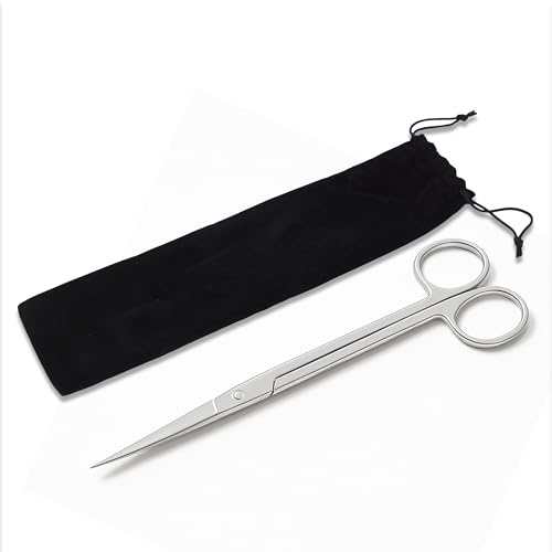 Mandala Crafts 10 Inches Silver Stainless Steel Straight Aquarium Scissors for Trimming Aquatic Plants – Long Aquascape Scissors for Fish Tanks, Hospital Tanks, Goldfish Bowls, and Terrariums - color: Stainless Steel Straight Scissors, size: 10 Inches