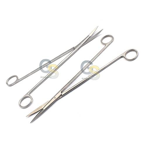 G.S Aquarium Maintenance AQUASCAPING Scissors Stainless Steel Set Straight & Curved 12" Plant Tank Tool Freshwater Saltwater Tweezers Substrate Scraper Gravel Sand Fish