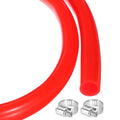 MECCANIXITY 3.3ft Silicone Rubber Tubing 1/2" ID 5/8" OD Plastic Tube Flexible Air Hose for Brewing, Wine Making, Pump Siphon, 12.7mm x 15.9mm, with 2pcs Clamps, Red - color: Red, size: 1/2" x 5/8"