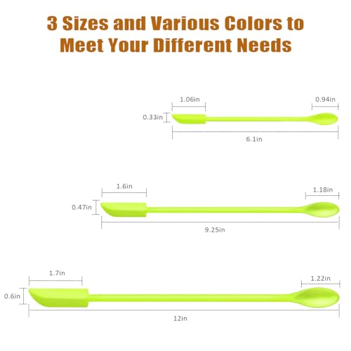 Silicone Spatula Set (6Pcs) - Mini Scraper Tool for Beauty & Food - Reach Every Last Drop, Multi-Size Spatulas for Makeup Jars, Lotion Bottles & Kitchen Containers (Green) - color: Green