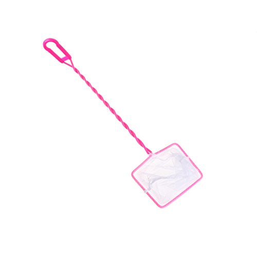 Fishing Tank Net Plastic Soft Square Mesh Fish Shrimp Capture for Aquarium Tools Pink Rectangle 4
