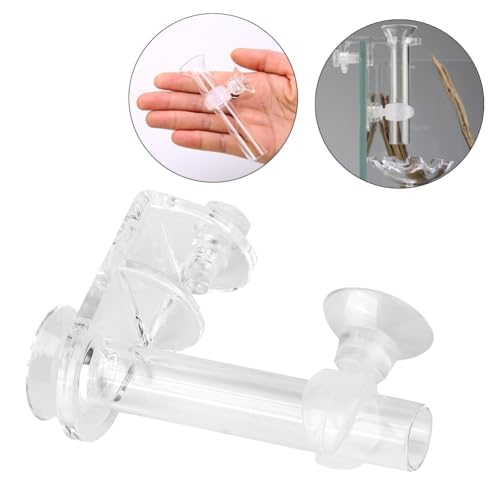 Aquarium Feeding Tube 88mm with Fixing Bracket Leak-Proof Design with Suction Cup Clamps Glass Fish Feeder for Aquariums