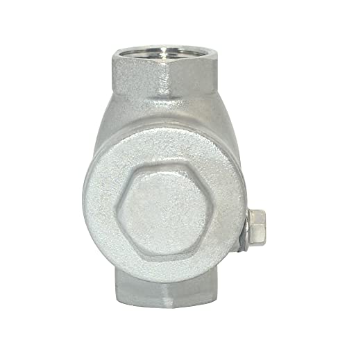1/2" Stainless Steel SS316 Swing Check Valve,NPT Female x Female Thread,WOG 200 PSI PN16 CF8M - size: 0.5 Inch