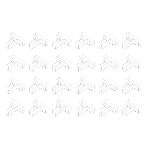 uxcell 24Pcs Plastic Glass Connector, Suitable for 8mm Thick t Shaped Glass to Glass Clamp, Fixing Bracket Rimless Clip Holder for Aquarium Fish Tank Display Shelves, Transparent - color: Transparent, size: 8mm