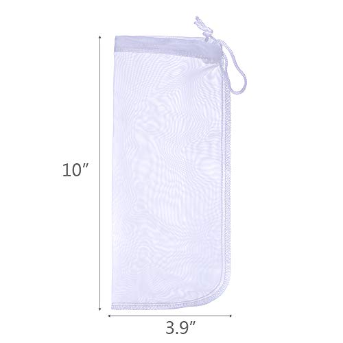 ALEGI Media Filter Bag Aquarium Extra Fine,Reusable 180 Micron Drawstring Mesh Filter Bags for Very Fine Resins Filter (10"*3.9" (3 Pack)) - size: 10"*3.9" (3 pack)