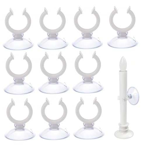 10Pcs Window Suction Cups, Plastic Fish Tank Suction Cups Multifunctional Tubes Clamp for Christmas Candle Lamp or Aquarium, 20mm