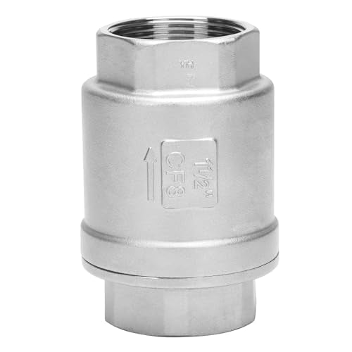 1-1/2 Inch Vertical Check Valve SUS304 Spring Loaded Check Valve in-line Low Cracking Pressure CF8M WOG 1000 - size: 1.5 Inch, style: Spring
