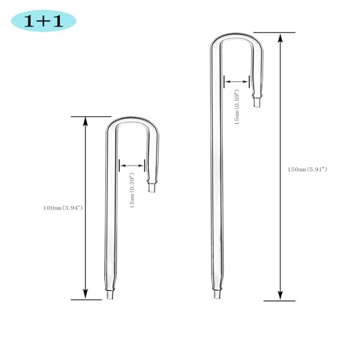2PCS Glass U Shape Tube for Aquarium Air Pump Fish Tank Aquarium CO2 Diffuser Connect Tube
