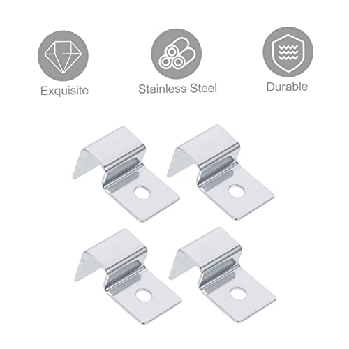 4pcs Stainless Steel Aquarium Lid Holders Sturdy Glass Cover Brackets for Fish Tanks for Open Aquariums Turtle Tanks and Practical Support Clips for