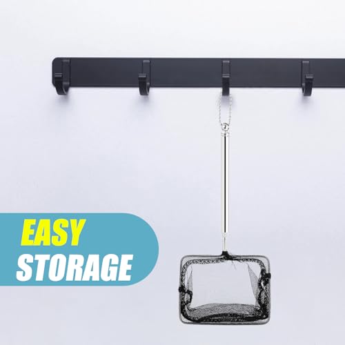 AQUANEAT Aquarium Net with Extendable Long Handle, Adjustable Wastes Skimming Cleaning Tools for Fish Tanks, 8 inch - size: 8 Inch