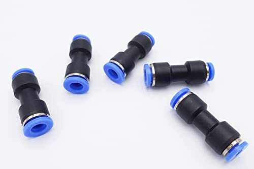 Push to Connect Fitting 1/4" Tube OD x 1/8" Tube OD Reducer, Pneumatic Air Water Straight Union Two Way Connector/Coupler (Pack of 5) - size: 1/4 inch - 1/8 inch