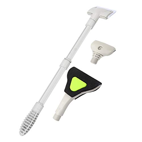 3 in 1 Aquarium Maintenance Tools Set,Aquarium Cleaning Tool Set,Glass Brush,Silicone Pad Scraper,Acrylic Scraper, with 2 Extension Tubes,Fish Enclosure Care for Acrylic