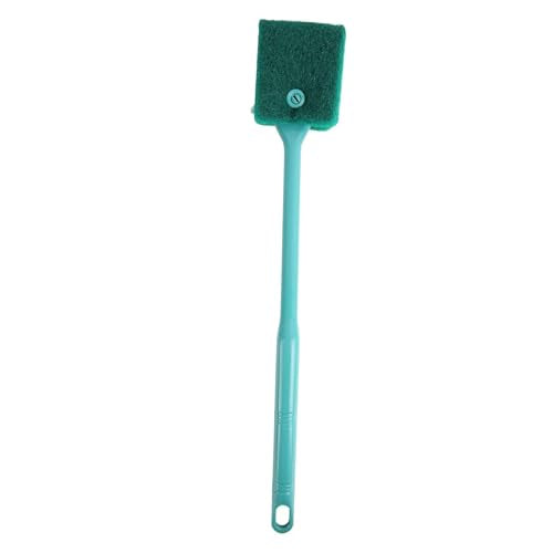 Aquarium Algae Scraper, Double Sided Sponge Brush Cleaner Long Handle Fish Tank Scrubber Sponge Scrubber Cleaner with Hanging Holes(green)