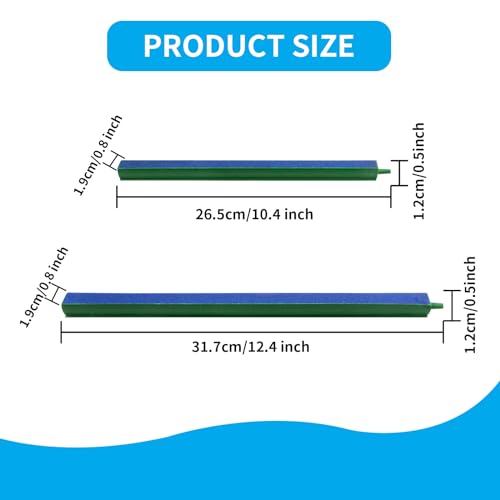 WishLotus Fish Tank Air Bubbler, 2 PCS Durable Long Strip Aquarium Bubbler Stone Bar 12 Inch Aquarium Air Stones Bubbler Wall Air Stone Tube for Fish Tank Air Pump Aquarium Accessories - size: 12 Inch