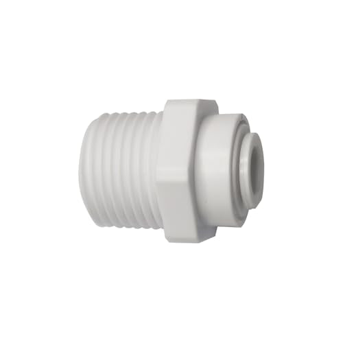 10-Piece 1/2" Male Thread to 5/16" Quick Connect Adapters - Straight RO Water Filter Fittings for Reverse Osmosis System - style: straight male 1/2 to 5/16 o.d.
