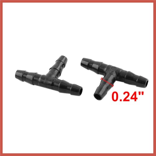 ACROPIX 10 Pcs 6mm Dia 3 Ways T Shape Airline Air Tube Connectors for Aquarium Car Parts
