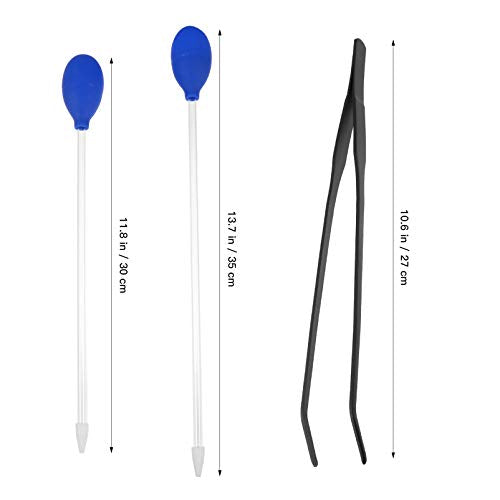 Abaodam 4Pcs Aquarium Cleaning Tools Durable Tweezers Pipette for Fish Tank Waste Removal for Aquatic Plants Substrate Maintenance
