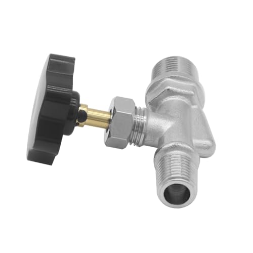 Joywayus 1/4" NPT x 3/8" NPT Male Thread Adjustable Needle Valve Brass Nickel Plated Anti-Rust Reduce Flow Control Straight Connection - size: 1/4"×3/8"