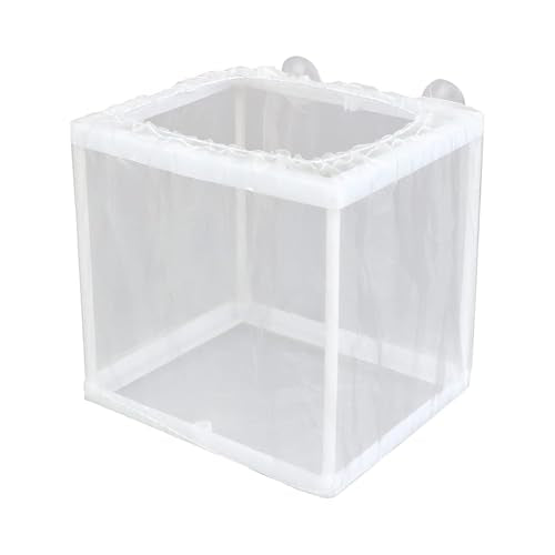 Breeding Isolation Box – White Nylon Net Chamber, Fry Hatchery with Suction Cups, Compact Tank Divider | Practical Setup for Aquatic Offering Safe Separation Protection Inside Aquarium Spaces - size: Small