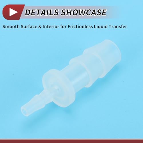 5 Pcs Aquarium Plastic Hose Barb Fitting 1/8" to 5/16" Hose ID Connectors Clear Plastic - size: 1/8"-5/16"