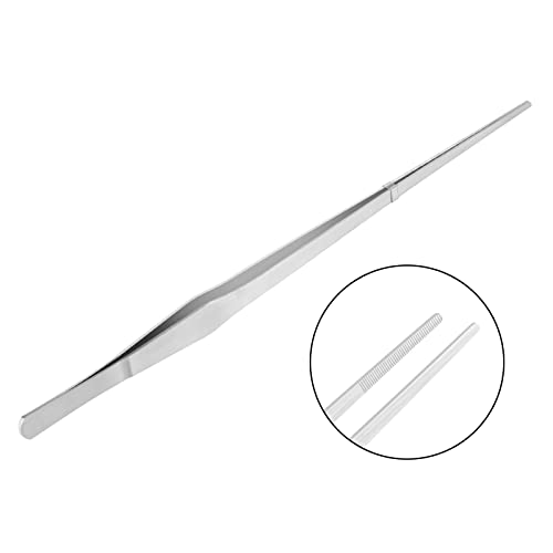 2PCS Long Tweezers, 15 inch Curved Aquascaping Tools, Stainless Steel Feeding Tongs Aquascape Tools, Aquarium Tweezers for Aquarium Reptile, Plant, Snakes, Lizards, Coral Feeder