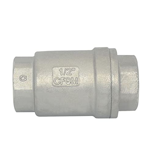 1/2" NPT Female WOG1000 Check Valve,Spring Loaded In-line Low Cracking Pressure,Stainless Steel SS316 CF8M