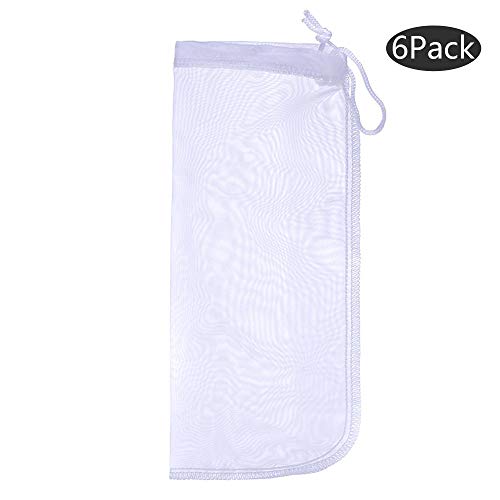 ALEGI Media Filter Bag Aquarium Extra Fine,Reusable 180 Micron Drawstring Mesh Filter Bags for Very Fine Resins Filter (10"*3.9" (6 Pack)) - size: 10"*3.9" (6 pack)