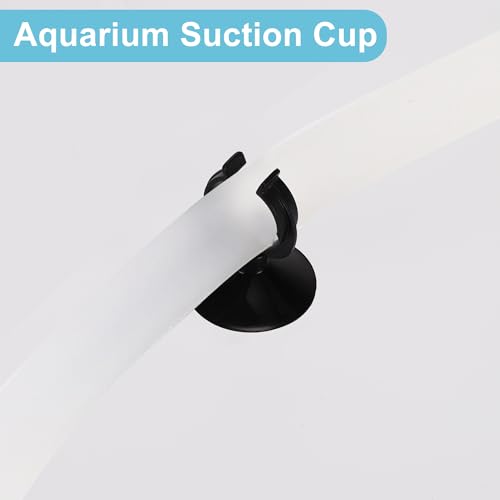 Aquarium Suction Cup, Aquarium Sucker Clip, Suction Cups Airline Tubing Holder, Fish Tank Accessories for Aquarium Fish Tank, Black, 1.1"
