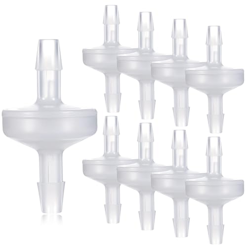 1/4 inch Plastic Check Valve, 10 Pack Aquarium Check Valve One Way Valves for Fuel, Oil, Water, Air (1/4 inch)