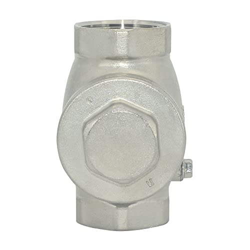 VARMHUS Stainless Steel SS316 Swing Check Valve,NPT Female x Female Thread,WOG 200 PSI PN16 CF8M (1-1/4")