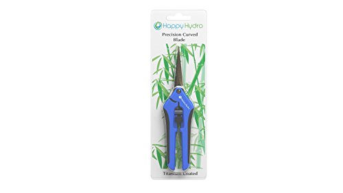 Happy Hydro Trimming Scissors - Curved Tip - Titanium Coated Blades with Spring-Loaded Comfort Grip Handles - 2 Pack